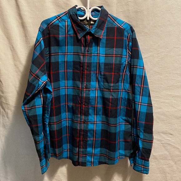 OP Blue and red plaid long sleeve shirt - Picture 1 of 5